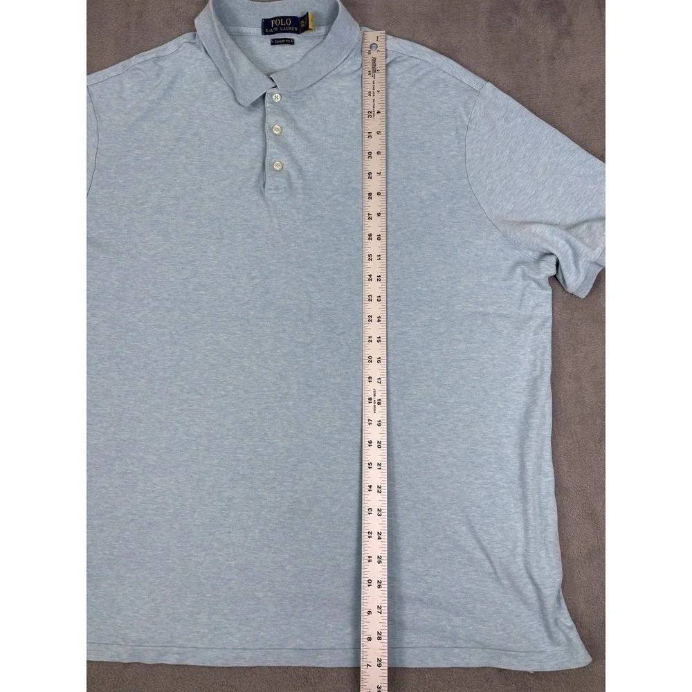 Polo Ralph Lauren Polo Shirt Mens XXL Blue Heather Golf Casual‎ Color Pony Logo